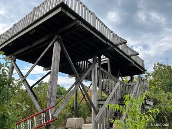 Raised observation platform with steps.