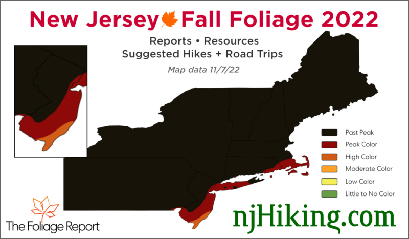 NJ Foliage Report map for 11/7/22.