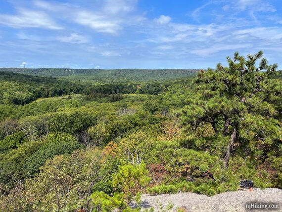 View of Misty Pond seen from atop Indian Cliffs.