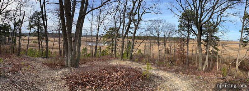 Panorama over Steamboat landing at Cheesequake Creek.