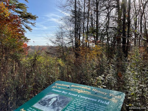 A sign about a former boy scout camporee field.