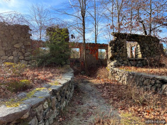 Stone foundation of an old pumphouse.