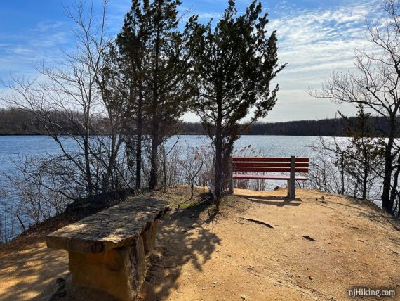 Benches at end of Maggie's Trail.