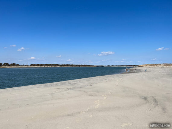 Fisherman and his line on the beach by Corson's Inlet.