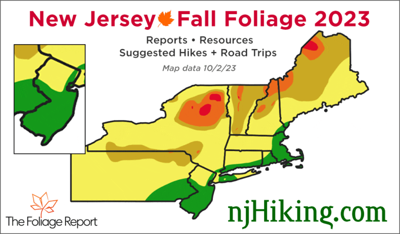 New Jersey fall foliage report map for October 2, 2023.