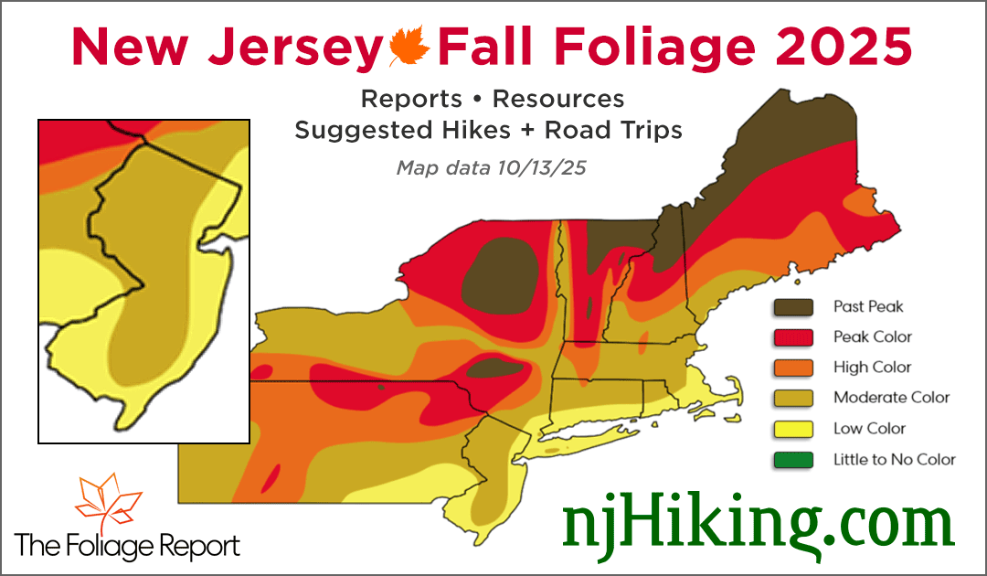 New Jersey Fall Foliage map for 10/13/25.