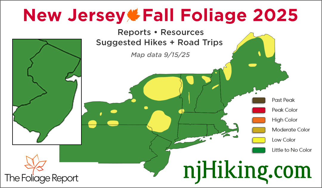 New Jersey Fall Foliage map for 9/15/25.