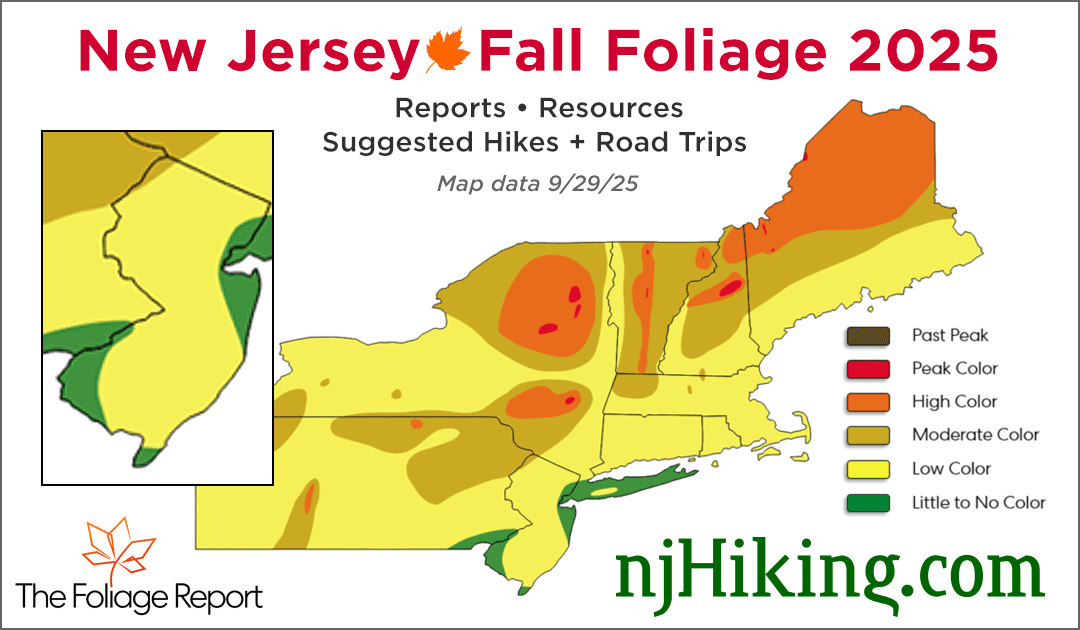 New Jersey Fall Foliage map for 9/29/25.