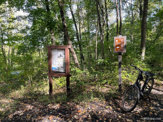 Signage at the junction of the Great Valley and Paulinskill Valley rail-trails.