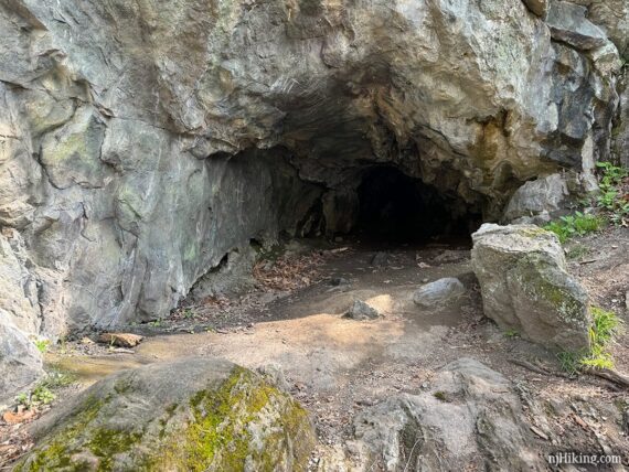 Wide entrance of a cave.