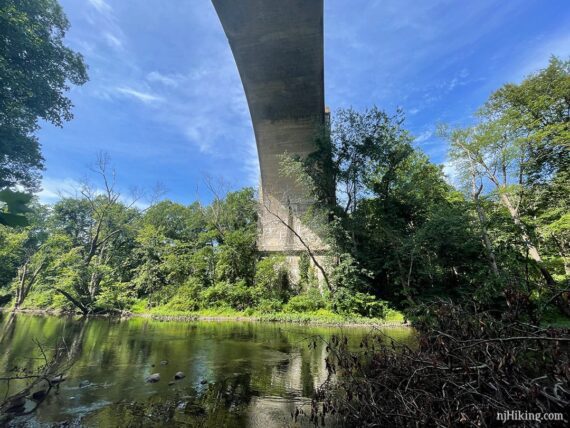 Paulinskill Viaduct spanning the river.