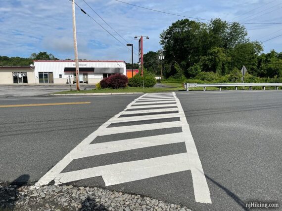 Rt. 206 street crossing while riding the Paulinskill Valley Trail.