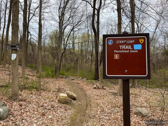 Jenny Jump Trail sign.