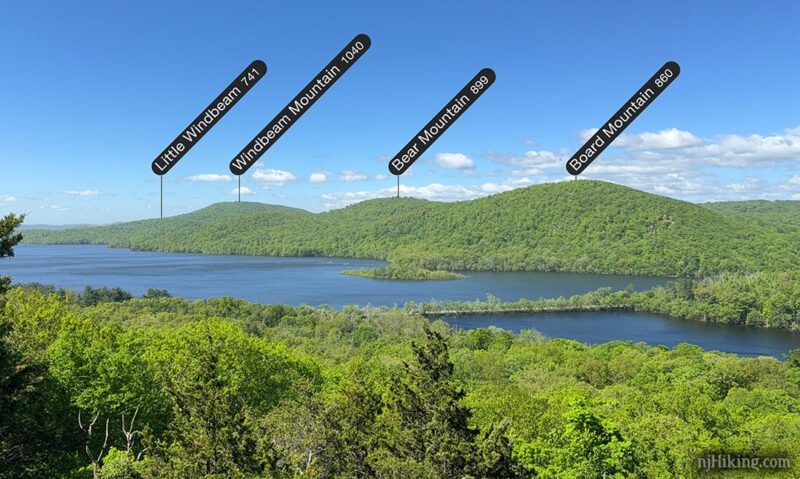 Name overlays showing mountain peaks.
