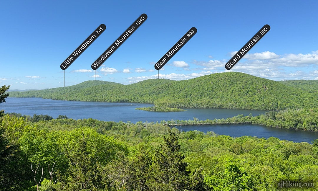 View of Windbeam, Bear, and Board mountain seen from the summit of Governor Mountain.