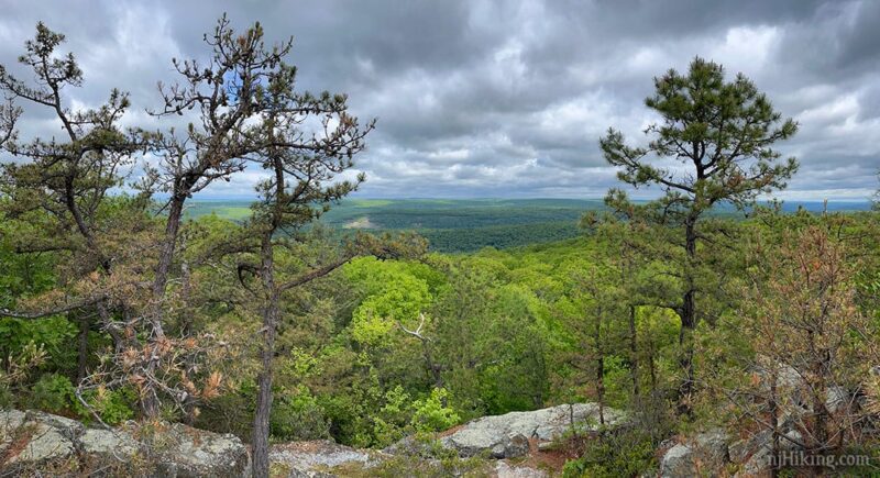 Panorama from Indian Rocks along the Blue Mountain Lakes Trail.