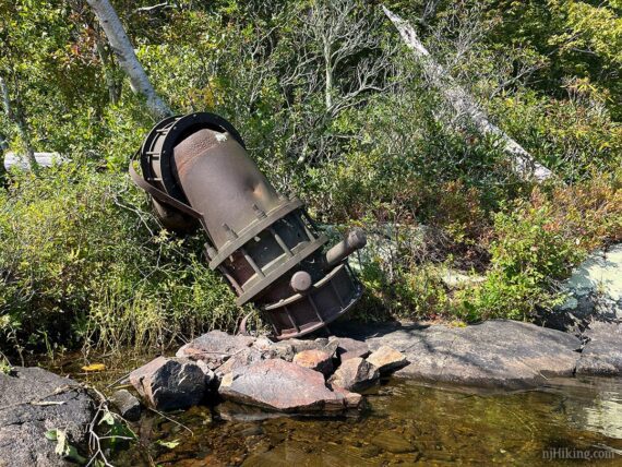 Remains of a pipe from a pumphouse.