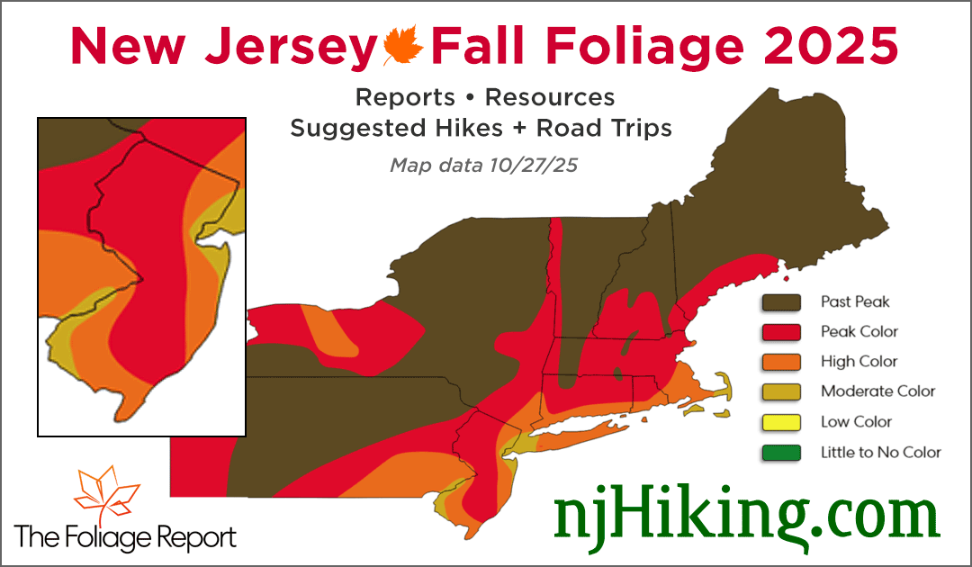 New Jersey Fall Foliage map for 10/27/25.