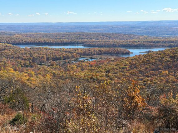 Fall color around Lower Yards Creek Reservoir.