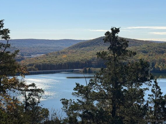 Monksville dam seen from a viewpoint on Monks Mountain.