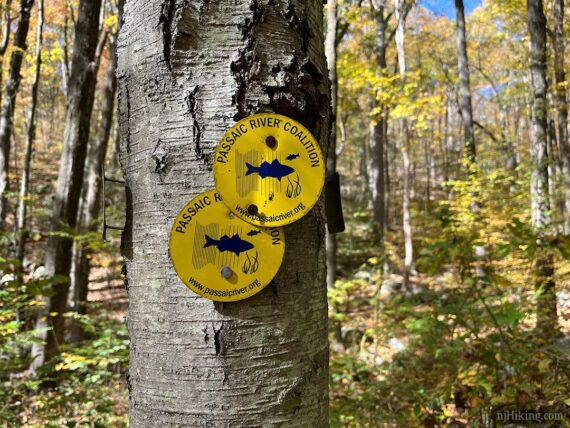 Passaic River Coalition yellow markers.