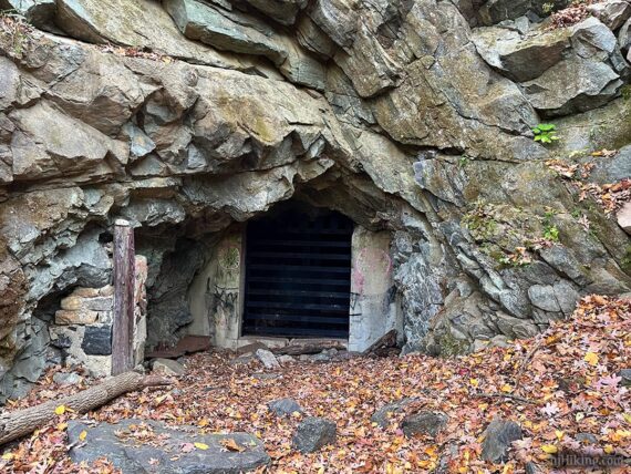Barred door to the mine.